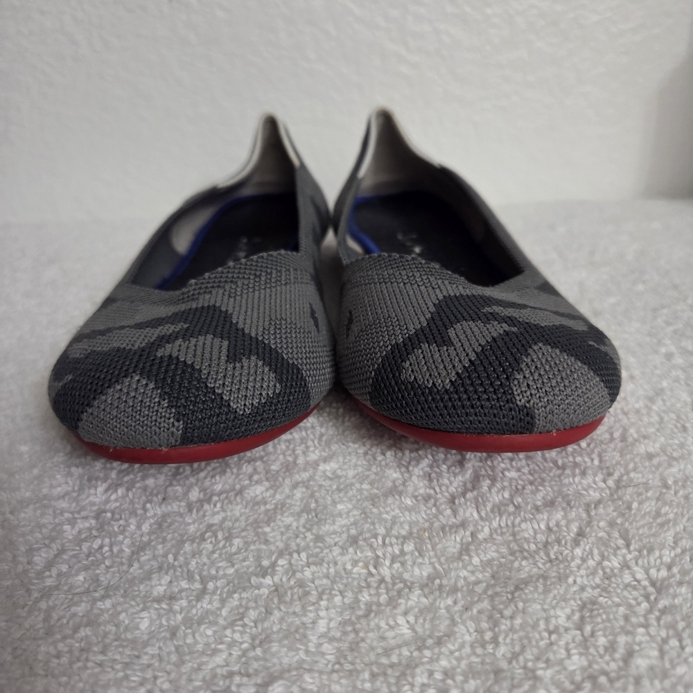 Rothy's Gray Camo Knit Ballet Flats Women's Size 8 Round Toe - Picture 4 of 13